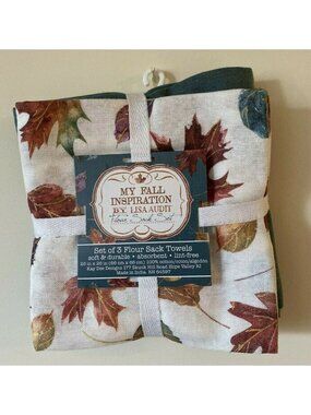 Kitchen Towel Kay Dee Designs Fall Inspirations Set of 3 Cotton Flour Sack Dish